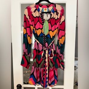 Farm Rio Full Of Hearts Dress- size XS